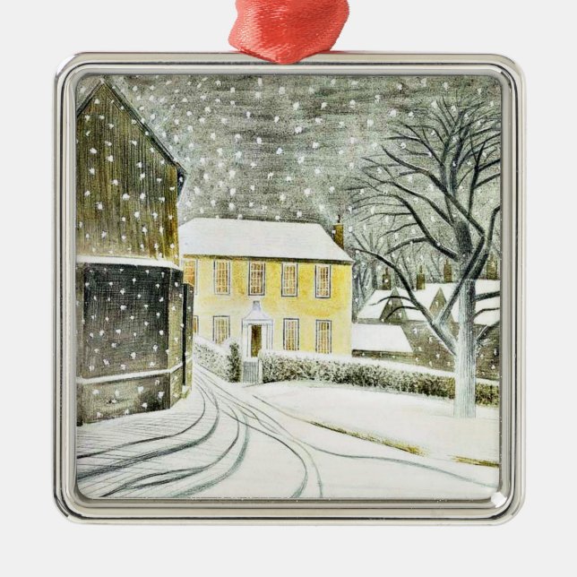 Eric Ravilious - Hallstead Road in Snow,  Metal Ornament (Front)
