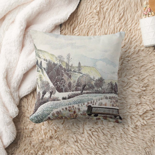 Eric Ravilious - New Year's Snow, Throw Pillow (Blanket)