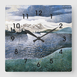 Eric Ravilious - Norway, magic realism art Square Wall Clock