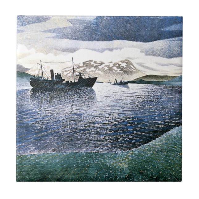 Eric Ravilious - Norway, magic realism Tile (Front)