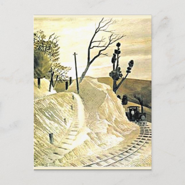 Eric Ravilious - Steam Train Rounding a Bend,  Postcard (Front)