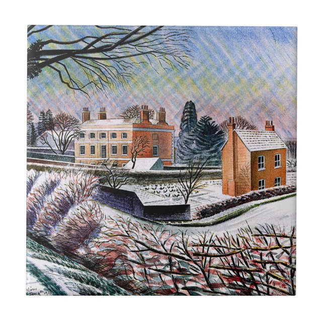 Eric Ravilious - The Vicarage in Winter Tile (Front)