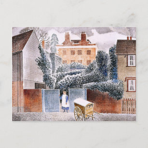 Eric Ravilious, The Vicarage, magic realism Postcard