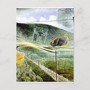 Eric Ravilious - The Wilmington Giant, fine art  Postcard
