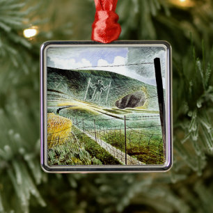 Eric Ravilious - The Wilmington Giant,  Metal Ornament