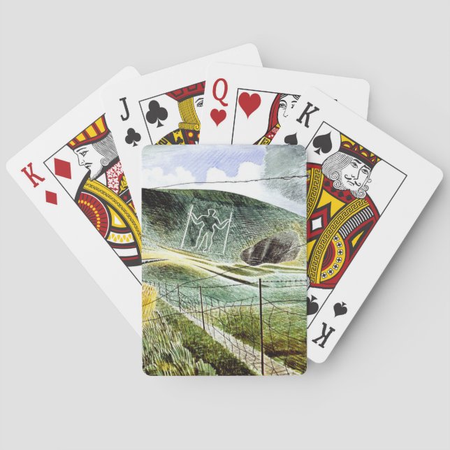 Eric Ravilious - The Wilmington Giant,  Playing Cards (Back)