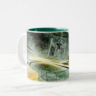 Eric Ravilious - The Wilmington Giant,  Two-Tone Coffee Mug