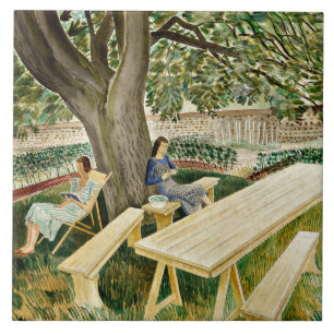 Eric Ravilious - Two Women in a Garden, fine art Tile