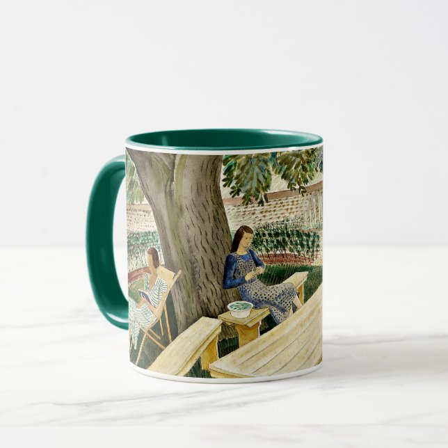 Eric Ravilious - Two Women in a Garden, Mug (Front Left)