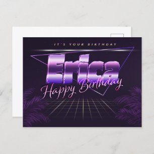 Erica Name Prénom lila Carte Anniversaire