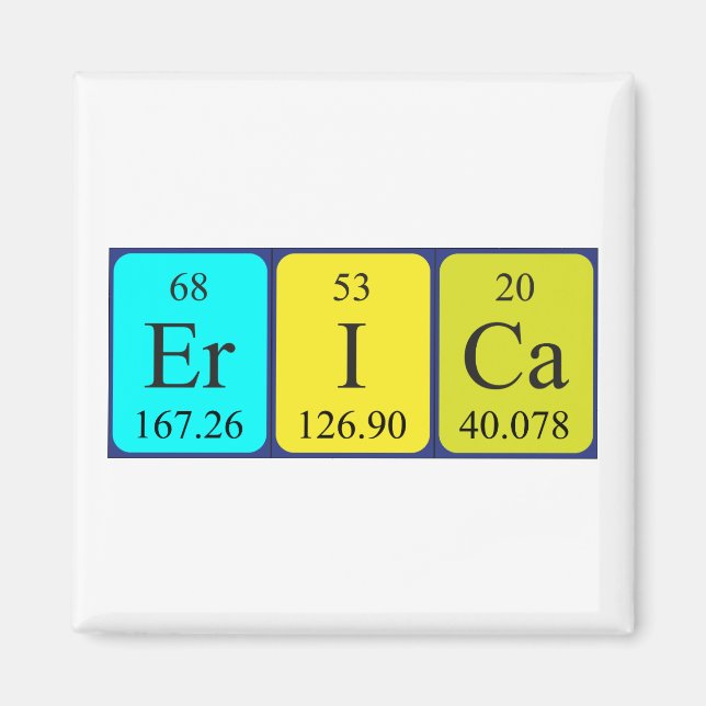 Erica periodic table name magnet (Front)
