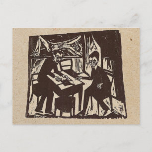 Erich Heckel woodcut post card
