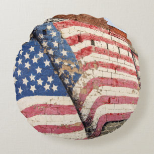 Erick, Oklahoma, USA. Route 66 Round Pillow