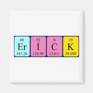Erick periodic table name magnet