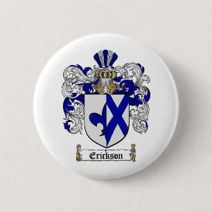 ERICKSON FAMILY CREST -  ERICKSON COAT OF ARMS 2 INCH ROUND BUTTON