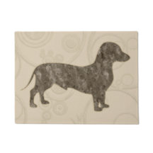 Eridox tan old style dachshund door mat