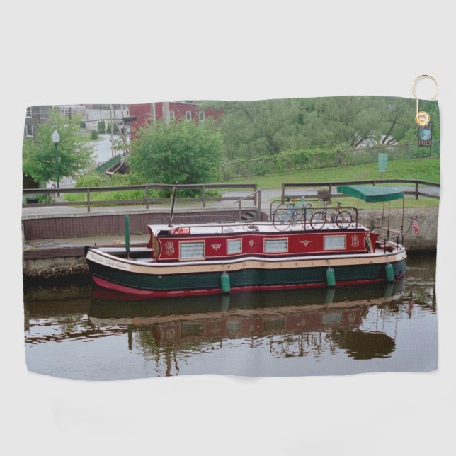 Erie Canal boat golf towel (Horizontal)