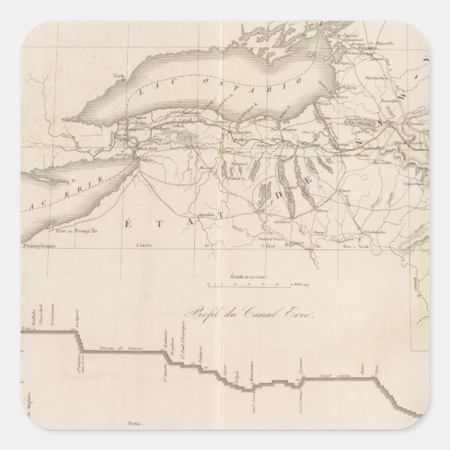 Erie Canal Square Sticker (Front)