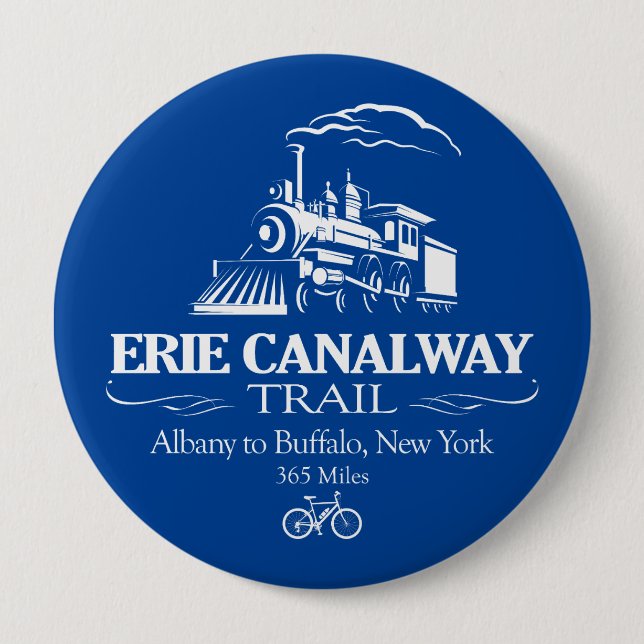 Erie Canalway Trail (RT) 4 Inch Round Button (Front)