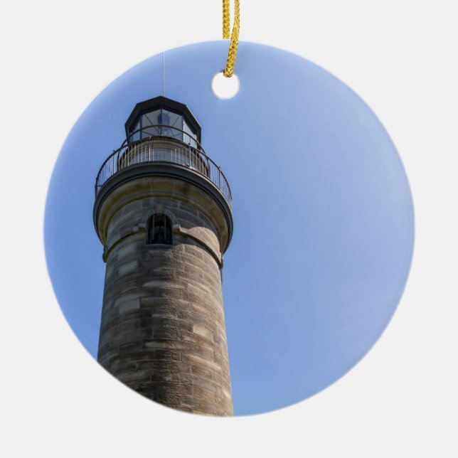 Erie Land Lighthouse Ceramic Ornament (Front)
