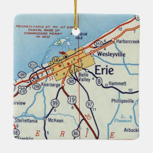 Erie PA Ceramic Ornament (Back)