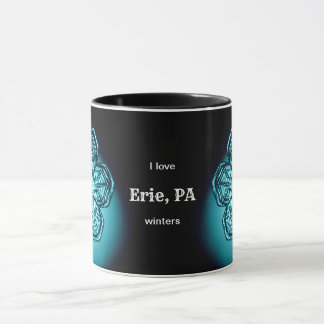 Erie PA I Love Custom City Winters Snowflake Mug