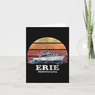 Erie Pa Vintage Boating 70s Retro Boat Design Card