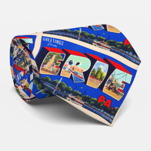 Erie Pennsylvania PA Vintage Large Letter Postcard Tie