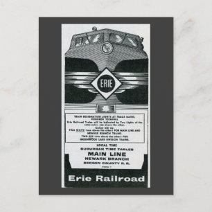 Erie Railroad Suburban TimeTables Cover 1958 Postcard