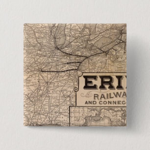 Erie Railway and connections 2 Inch Square Button