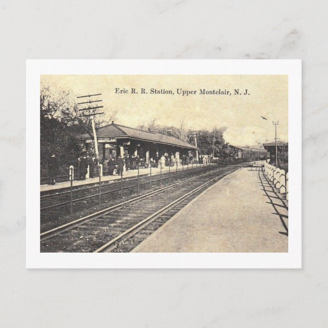 Erie Train Station, Upper Montclair, NJ Vintage Postcard (Front)