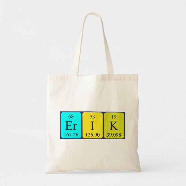 Erik periodic table name tote bag (Front)