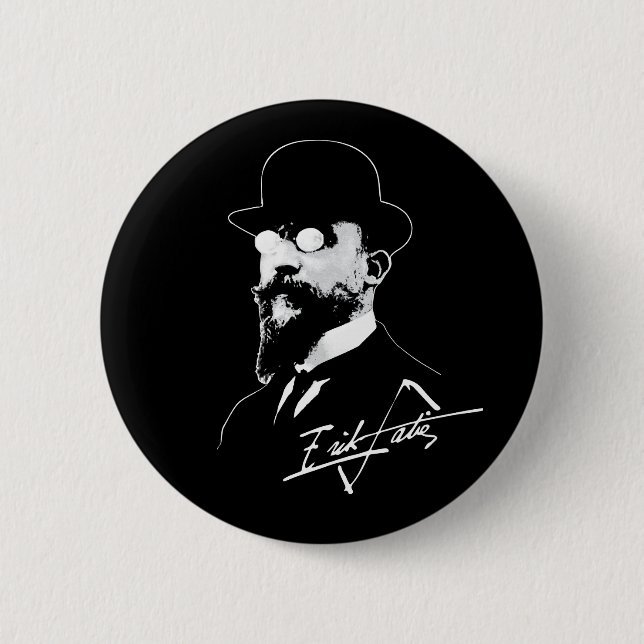 Erik Satie 2 Inch Round Button (Front)