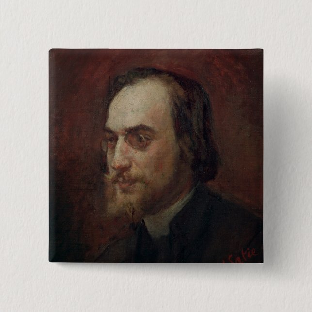 Erik Satie 2 Inch Square Button (Front)