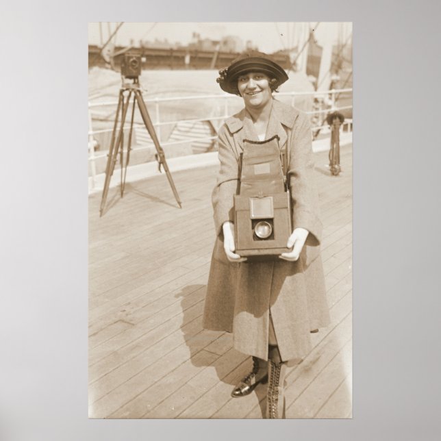 Erika Morini Holding Large Box Camera Poster (Front)