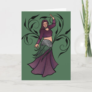 Erin Belly Dancer Burgundy Bellydance Card