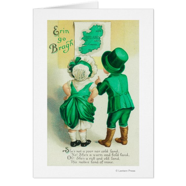 Erin Go Bragh Couple Looking at Ireland Map (Front)