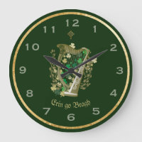 Erin Go Bragh Irish Harp Wall Clock