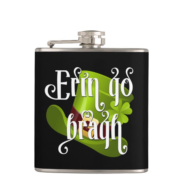 Erin go Bragh Irish Pride Hip Flask (Front)