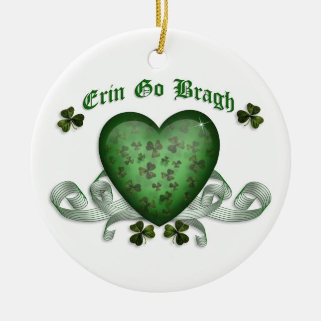 Erin go bragh ornement de coeur irlandais (Devant)