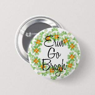 Erin Go Bragh Shamrock Buttons