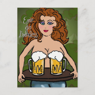 Erin Go Braless Funny St. Patrick's Day Holiday Postcard