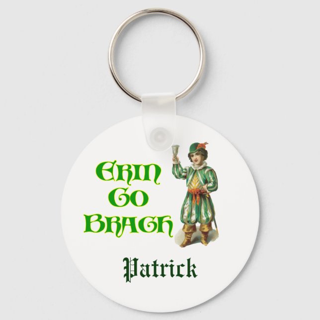 Erin Go Braugh Custom Irish Saying Keychain (Front)