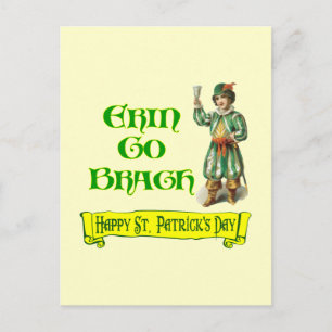 Erin Go Braugh Happy St. Patrick's Day Saying Postcard