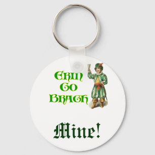 Erin Go Braugh Personalizeable Irish Saying Keychain
