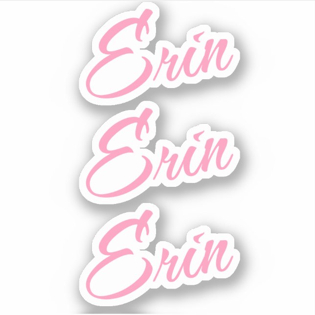 Erin Nom décoratif en rose x3 Sticker (Devant)