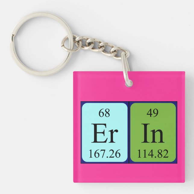 Erin periodic table name keyring (Front)