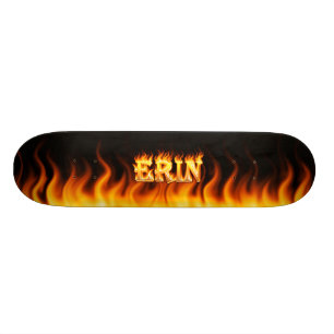 Erin skateboard fire and flames design.