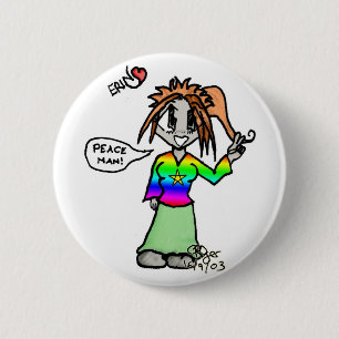 Erin the Hippy 2 Inch Round Button