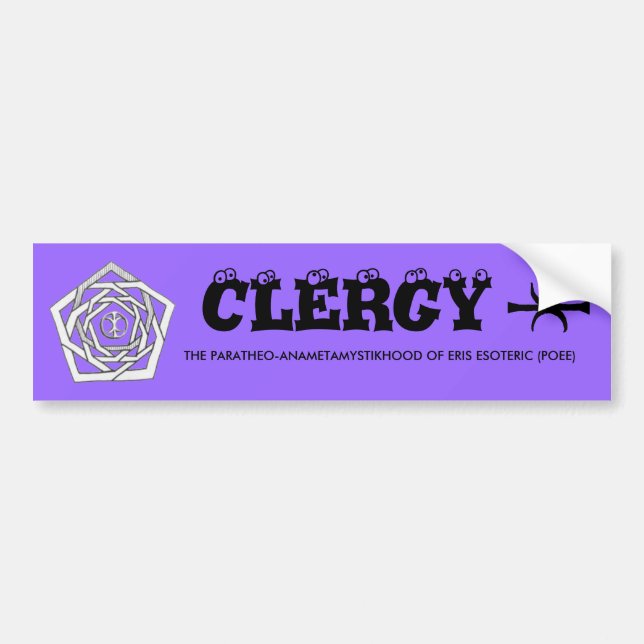 Erisian Clergy Bumper Sticker (Front)